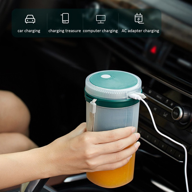 300ml USB Charging Electric Juicer Cup Security Lock Blender with