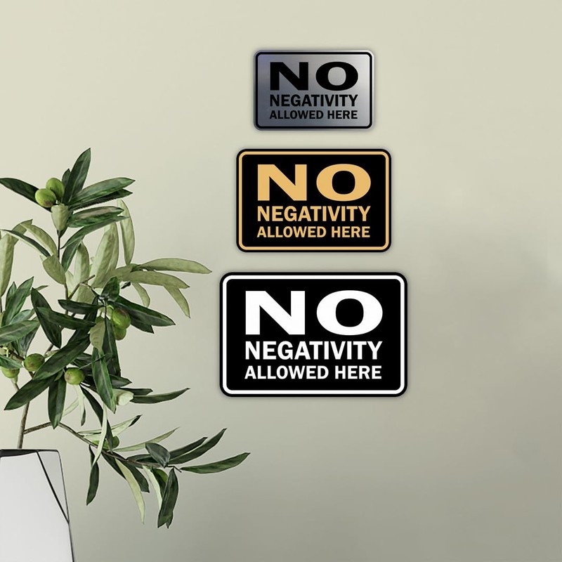 Signs ByLITA Classic Framed No Negativity Allowed Here Sign (Red)