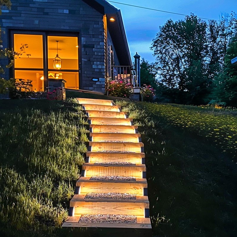 JOFIOS Solar Step Lights for Outside, 12pack Solar Stair Lights
