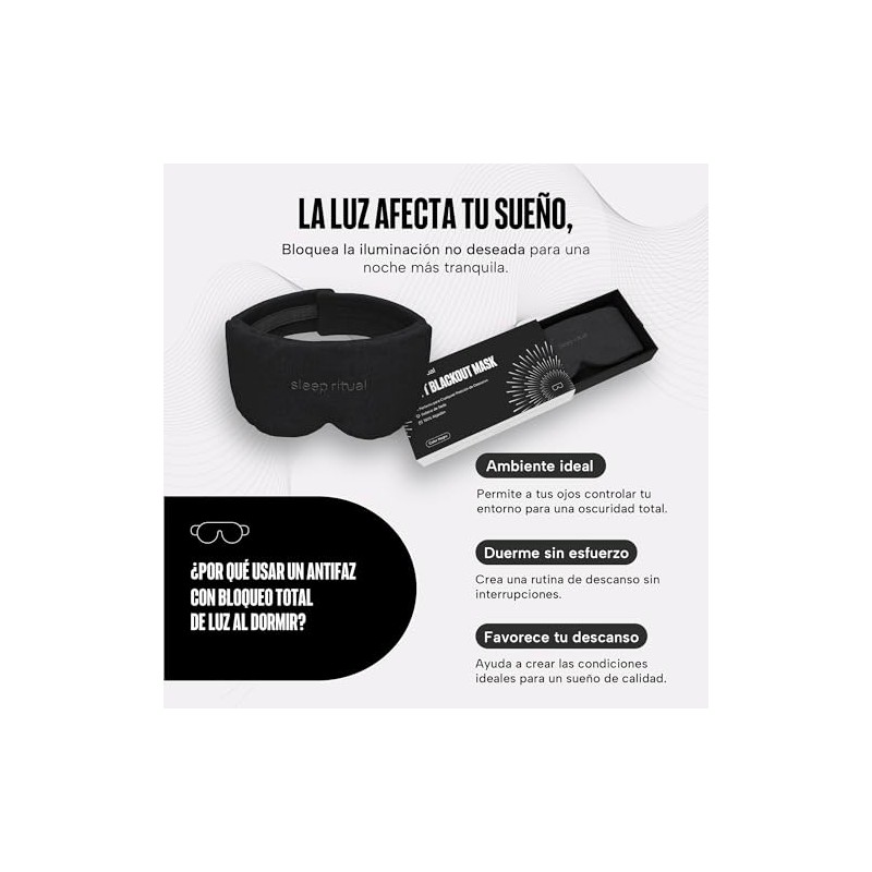 Sleep Ritual Antifaz Premium para Dormir con Tecnología Blackout