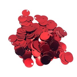 20 mm Flat Round Sequin Paillettes, 285 Pcs 20 mm, Hole 4 mm Mix Color Assortment Acrylic Sequin - 1,76 Ounce (50 Grams) (Red)