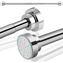 Bluelander Tubo para Cortina de Baño, Cortinero para Baño Ajustable y Retráctil para Cortina de 100 a 185cm, Barra de Cortina de Baño de Acero Inoxida