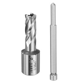 sourcing map Annular Cutter 7/16" Cutting Diameter Shank 3/4" with 1" Depth of Locating Pin M2 High-Speed Steel Drill Bit Annular Cutter for Standard Magnetic Drills Machine Tools Mills