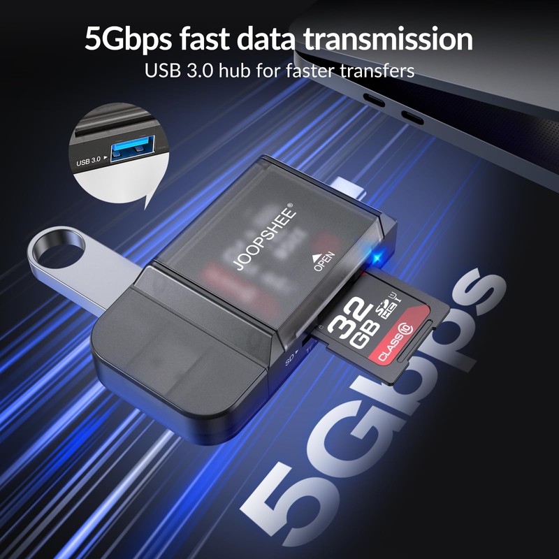 JOOPSHEE SD Card Reader,USB C to Micro SD Memory Card