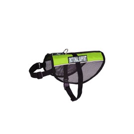 Emotional Support Service Dog mesh Vest Harness Cool Comfort. Purchase Comes with 2 Reflective Emotional Support Removable Patches. Please Measure Your Dog Before Ordering (Girth 8-10", Lime Green)