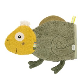 Fehn Chameleon Wash Mitt - Face Cloth with Animal Motif for Happy Bathing Fun - Absorbent & Cuddly Soft - for Babies and Children from 0+ Months
