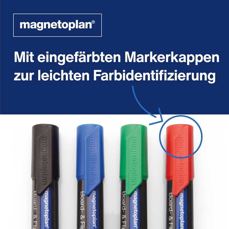 magnetoplan Board and Flipchart Marker PRO+, Pack of 4, All-Round