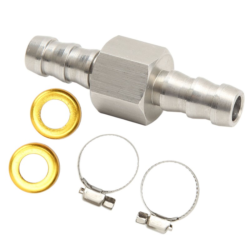 Fuel Line T Fitting Adapter 304 Stainless Steel Pressure Gauge