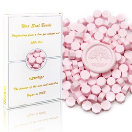 VEWINGL 250 Pcs Wax Seal Beads for Wax Seal Stamps, Cards, Wedding Invitations, Wine Packaging, Gift Wrap, Envelopes (250, Cherry Blossom Powder)