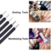 5pcs Nail Art Dotting Tools Pen Dual Head UV Gel
