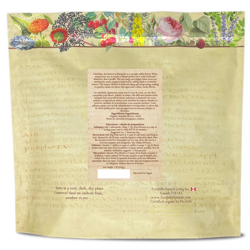Foothills Naturals Calendula Flowers, Whole Organic - 454g / 1