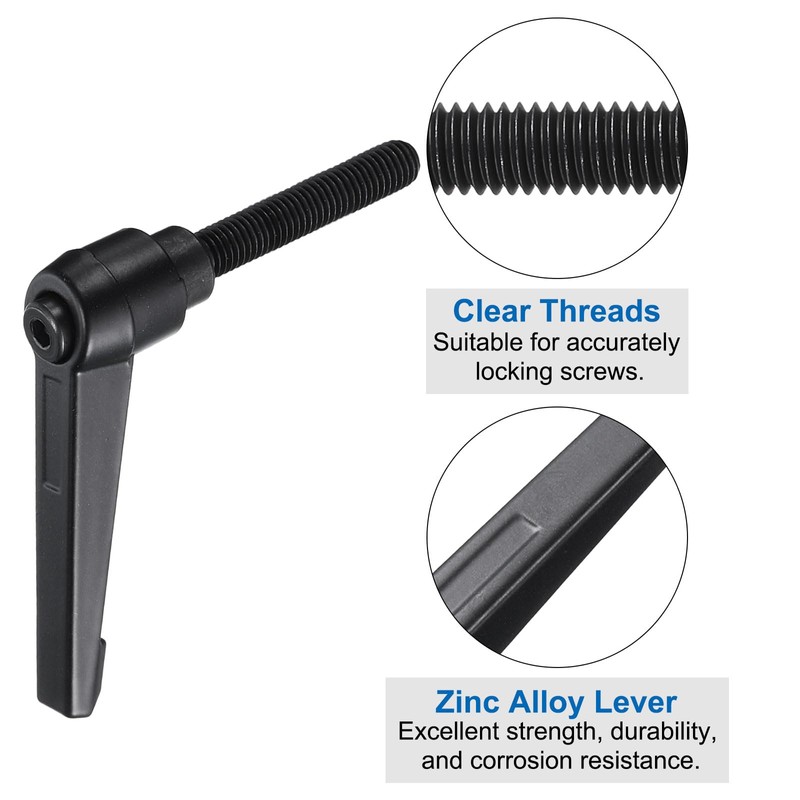 sourcing map 2pcs Lever Adjustable Handles M8 x 40mm Metric