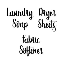 Purple - Laundry Room Vinyl Sticker Set - Laundry Soap - Fabric Softener - Dryer Sheets -V3- Die Cut Decals