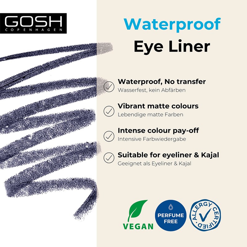 GOSH Matte Eyeliner in Mysterious Night Blue, Creamy Soft Texture