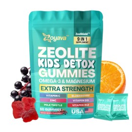 Zeolite Kids Detox Gummies – Zoyava 9-in-1 Brain, Immune & Overall Health Supplement for Kids 3+, Mixed Berry Flavor, 60 Gummies