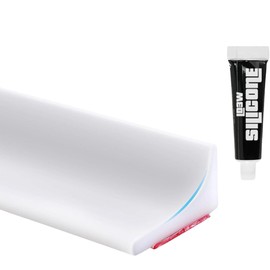 LD3W Shower Door Seal, Silicone Shower Seal for Glass Wall, Easy-to-Install Adhesive Door Frame Strip, Weather Stripping for Sliding Doors, Threshold Water Dam (White, 39 Inch)