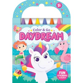 Color & Go: Daydream-Unicorns, Llamas, Princesses and More!-This Delightful Collection of 80 Coloring Pages includes 8 Jumbo Crayons and Easy-Peel Stickers (Color and Go)