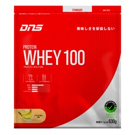DNS プロテインホエイ100 バナナオレ風味 630g 水で飲める プロテイン WPC ホエイたんぱく質 筋トレ