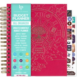 Legend Budget Planner & Monthly Bill Organizer with Pockets – Home Finance & Expense Tracker – Notebook for Household Budgeting (Hot Pink)