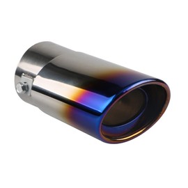 ETOPARS 63mm Exhaust Tail Pipe Universal Exhaust Muffler Tip Pipe Stainless Steel Car Rear Tail Throat Muffler Single Outlet End Tailpipe Tube Straight Blue