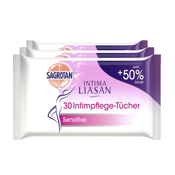 Sagrotan Intima Liasan Sensitive Intimate Wipes 3038787 Pack of 90 90