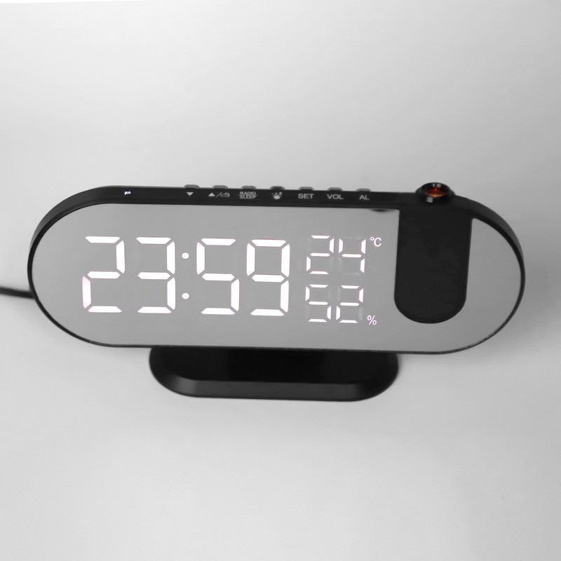 Projection Alarm Clock LED Digital Photosensitive Electronic Clock with 180