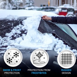 VOJKOREL Car Windshield Snow Cover 2* Removable Side Mirror Protector Windshield Snow and Ice Cover Suitable for Cars, Trucks, SUVs, MPVs, Vans, Off-Road Vehicles.
