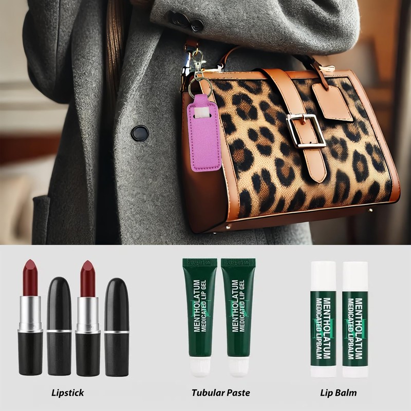 YKuzLx 5 Packs Chapstick Holder Keychain - Cute Lip Balm