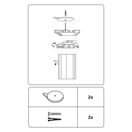 Gardinia Ceiling Support for Aluminium Curtain Rails 2-Track White Pack of 2, Nicht Zutreffend
