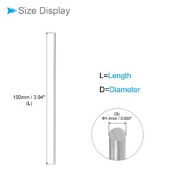 CoCud Round Steel Rod, 1.4mm Diameter 100mm Length, High Speed Steel Bar Stock Craft DIY Tool - (Applications: for Drill Lathes Boring Machine), 10-Pieces