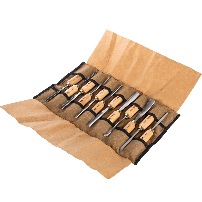 IMOTECHOM 12-Pieces Woodworking Wood Carving Tools Chisel Set with Canvas