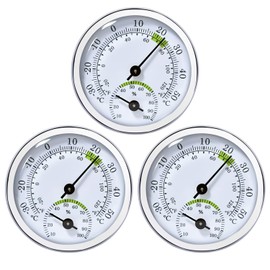 Nizirioo Analogue Thermometer Hygrometer 2-in-1: 3 Pieces Temperature and Humidity Meter, Mini Thermo-Hygrometer for Baby Home Garage Living Room Office Diameter 58 mm