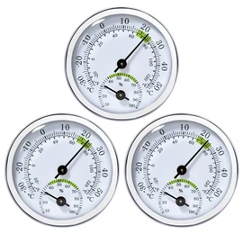 Nizirioo Analogue Thermometer Hygrometer 2-in-1: 3 Pieces Temperature and Humidity Meter, Mini Thermo-Hygrometer for Baby Home Garage Living Room Office Diameter 58 mm