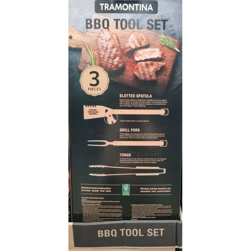 Tramontina 3 Piece Stainless Steel BBQ Tool Set