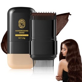 LUSCOR Peine de Tinte para Cabello - Hair Dye Stick,Barra reparadora de color de cabello portátil, cubre canas, uso rápido, unisex (Castaño)