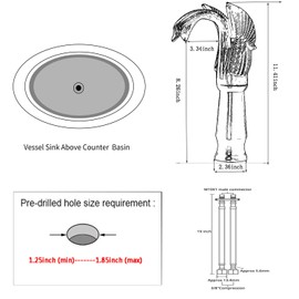 GGStudy Antique Brass Swan Shape Single Handle One Hole Bathroom Vessel Sink Faucet Deck Mount Lavatory Sink Faucet