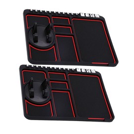 iplusmile 2pcs Dashboard Phone Mat with Temporary Parking Number Board Non Slip Car Phone Holder for Vehicle Durable Bracket for Gadgets and Decorations Random Color
