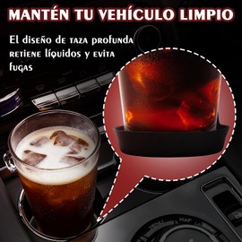 HETIE Posavasos para Coche, Juego de 4 Portavasos Universales de Silicona, Antideslizantes y a Prueba de Fugas, Diámetro 8 cm (Gris)
