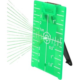 de nivel láser Medidor de nivel láser de línea cruzada de doble escala, placa de tarjeta de destino láser de piso magnético plegable(Verde)