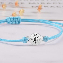 GBTBYS 5PCS Graduation Bracelet Gifts for Her Him, Going Places, Graduate Compass College High School Inspirational Gifts for Women Girls Blue