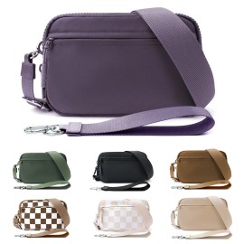 USA Warehouse Dual Wristlet Wallets for Women RFID Blocking Crossbody Wallets Purse with ID Window Large Wristlet Purse Nyloncolor: Beige Checkered