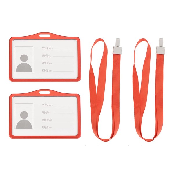YOKIVE 2 Pcs Badge Holder, Horizontal Aluminum with Plastic Hook