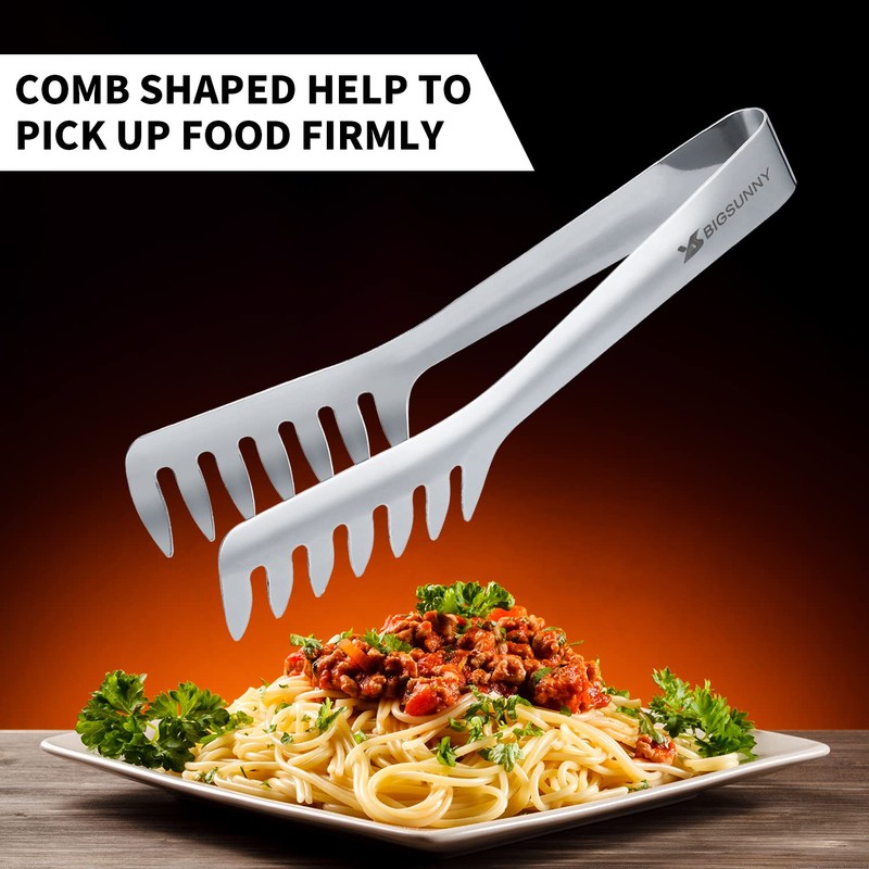 MSY BIGSUNNY 2 Pack Pasta Tong, Stainless Steel Food Tong