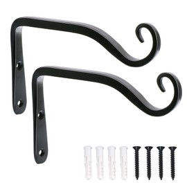 JunGG Plant Holder Hanging Basket Holder 15 cm Iron Hanging Plant Holder Wall Hook Hanging Basket Wall Plant Hook for Planters Bird House Lanterns Wind Chimes Wall Sconces, Pack of 2