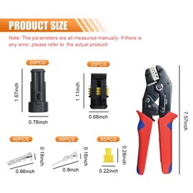 Tuxihapp 20 Kits 2 Pin Waterproof Automotive Wire Connectors Terminal Plug Kit, 2 Way Male Female Terminal Automotive Electrical Connectors with Ratchet Crimping Tool for Car Motorcycle Boat (20Kit)