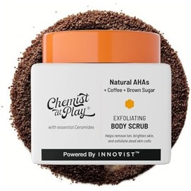 Chemist at Play Exfoliating Body Scrub For Removing Tan  Dead Skin Cells  Rough  Bumpy Skin, Tanned  Pigmented Skin  For Smooth, Soft  Bright Skin