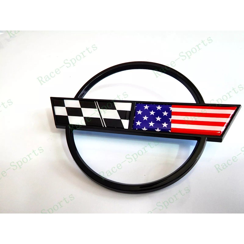 AUTO 1PC Black Rear Gas Lid Blue Cross US Flags