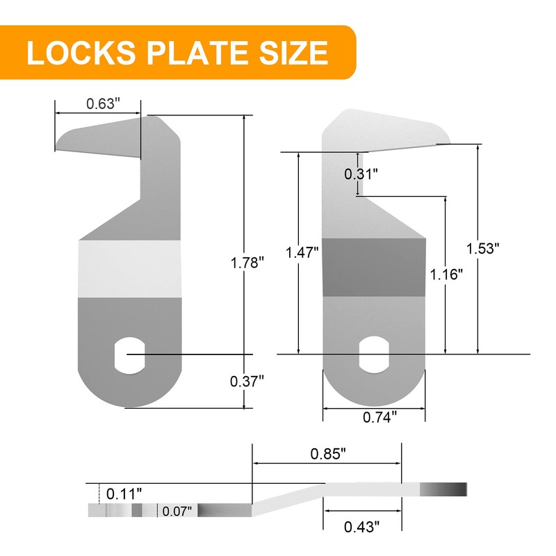 BOZXYE 1 Pack Toolbox Locks with Keys, Hook Cam, 1-1/8"