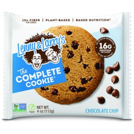 Lenny & Larry's The Complete Cookie, Chocolate Chip, Soft Baked, 16g Plant Protein, Vegan, Non-GMO, 4 Ounce Cookie (Pack of 12)