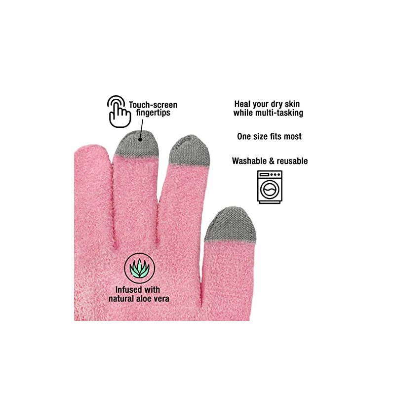 Eurow Guantes humectantes con infusión de aloe y dedos para